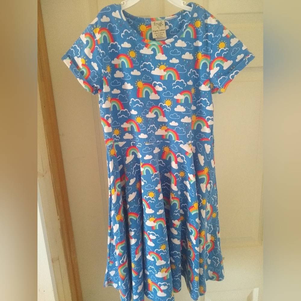 Girl's Casual twirl dress, organic cotton